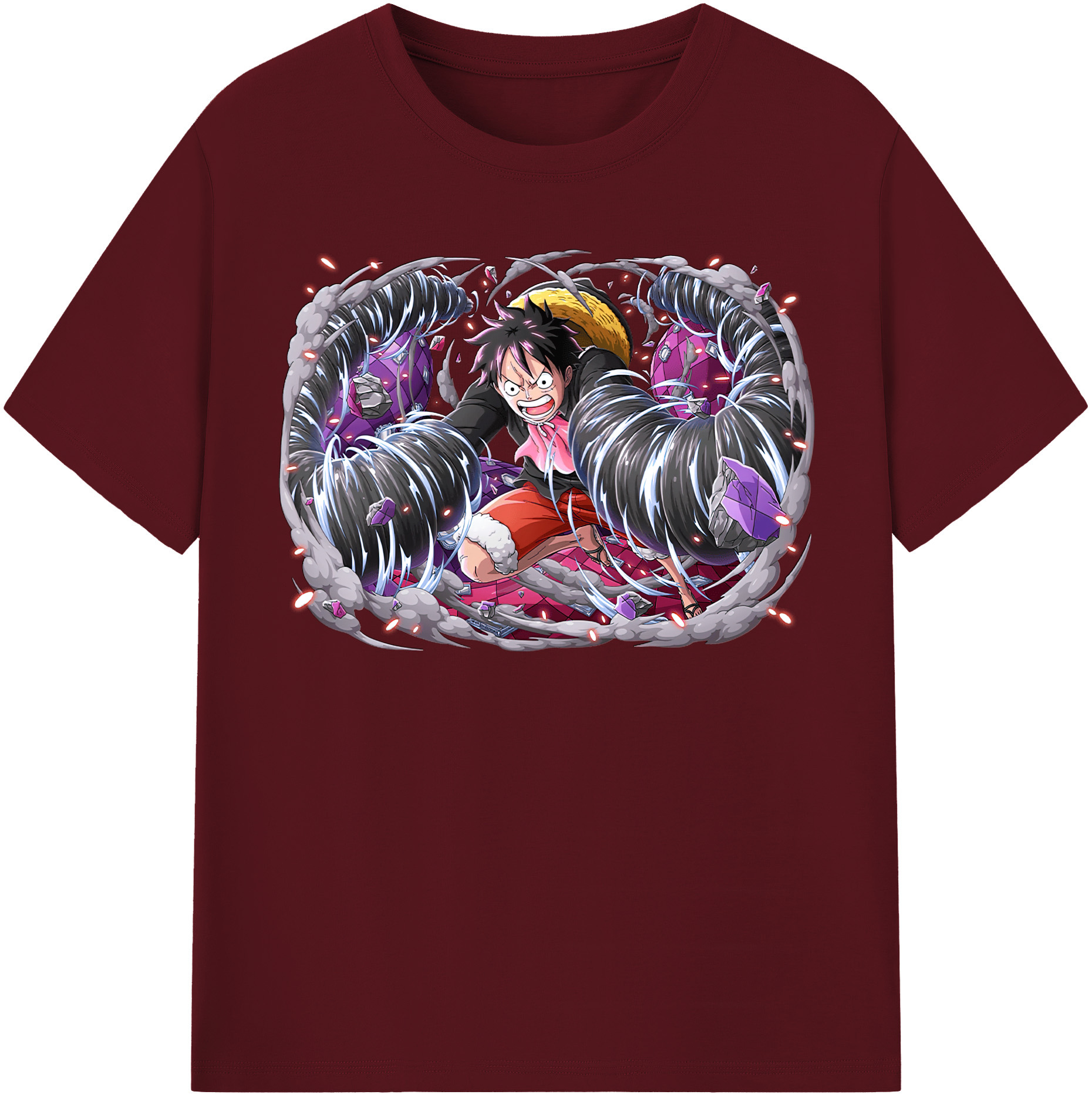 ワンピース モンキー・D・ルフィ ONE PIECE Monkey D. Luffy 綿100％半袖Tシャツ（フロントプリント）